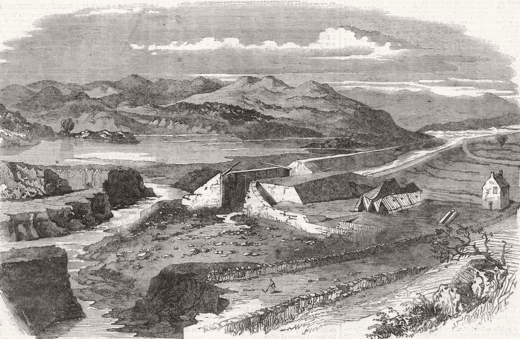 SCOTLAND. Destruct of Crinan Canal-at Dunardrie, looking east 1859 old print